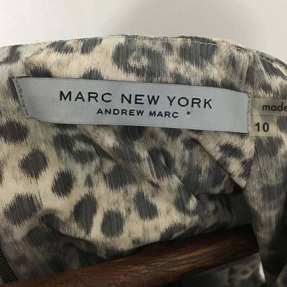 Andrew Marc Leopard Print Cowl Neck Dress - Picture 7 of 8